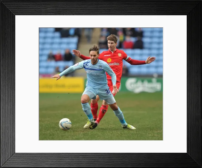 Framed Print : James Bailey vs Luke Murphy: Coventry City vs Crewe Alexandra Clash in Npower Football League One at Ricoh Arena Framed Print : James Bailey vs Luke Murphy: Coventry City vs Crewe Alexandra Clash in Npower Football League One at Ricoh Arena