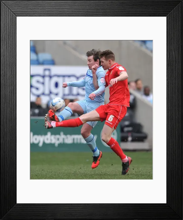 Framed Print : Battle for the Ball: Coventry City vs. Crewe Alexandra in Npower League One Framed Print : Battle for the Ball: Coventry City vs. Crewe Alexandra in Npower League One