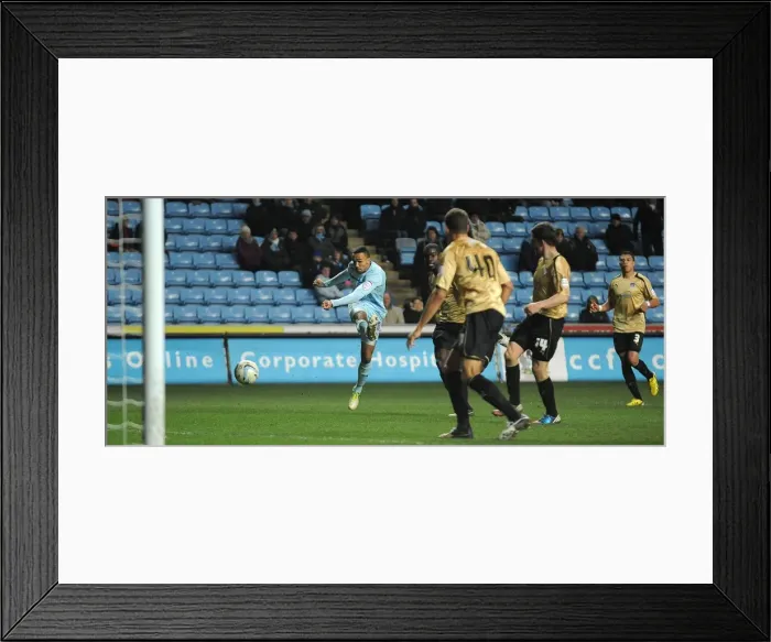 Framed Print : Callum Wilson Scores Opening Goal: Coventry City vs Colchester United, Npower League One (Ricoh Arena)