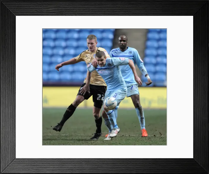 Framed Print : Intense Rivalry: Dickinson vs. Smith - Coventry City vs. Colchester United (2013) Framed Print : Intense Rivalry: Dickinson vs. Smith - Coventry City vs. Colchester United (2013)