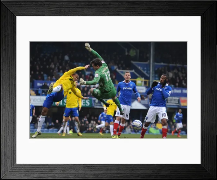 Framed Print : Wilson vs Eastwood: Intense Battle at Fratton Park - Coventry City vs Portsmouth, Npower League One (23-03-2013)