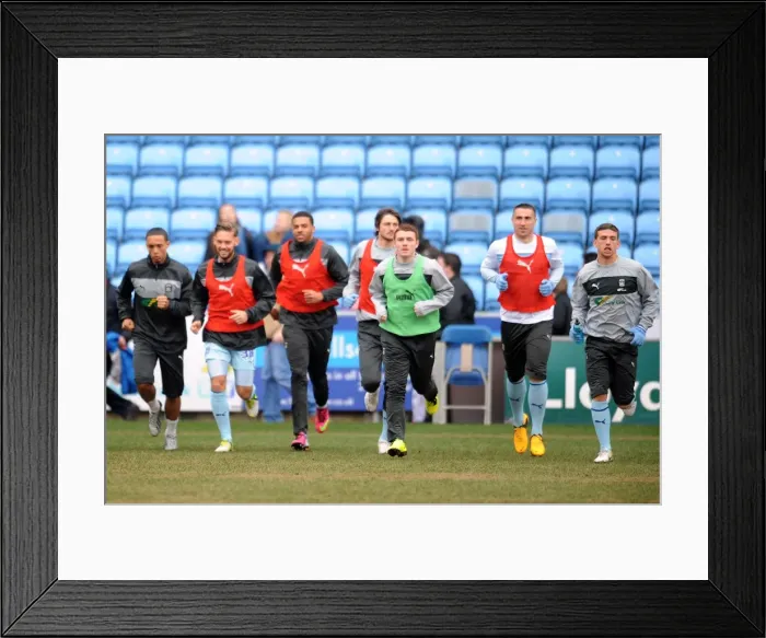 Framed Print : Coventry City Players Prepare for Npower League One Showdown against Doncaster Rovers at Ricoh Arena Framed Print : Coventry City Players Prepare for Npower League One Showdown against Doncaster Rovers at Ricoh Arena