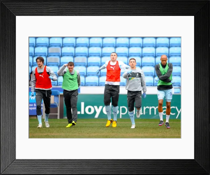 Framed Print : Coventry City Players Gear Up for Doncaster Rovers Showdown at Ricoh Arena Framed Print : Coventry City Players Gear Up for Doncaster Rovers Showdown at Ricoh Arena