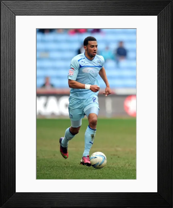 Framed Print : Cyrus Christie in Action: Coventry City vs. Doncaster Rovers, Npower League One (2013), Ricoh Arena