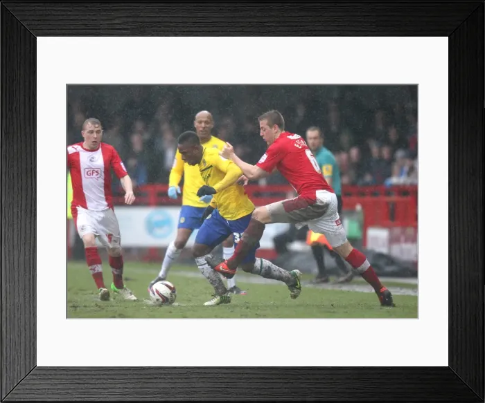 Framed Print : Coventry City vs Crawley Town: A Football League One Showdown - The Intense Rivalry Between Franck Moussa and Connor Essam