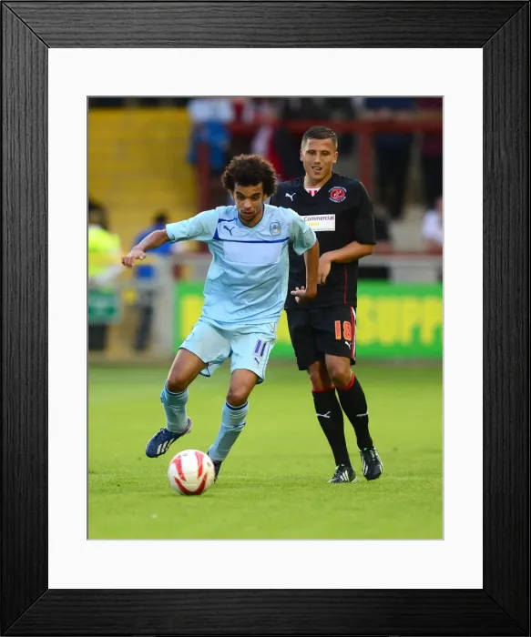 Framed Print : Intense Rivalry: Fabio Martins vs Antoni Sarcevic Battle for Ball in Coventry City's Pre-Season Clash with Fleetwood Town (July 24, 2013) Framed Print : Intense Rivalry: Fabio Martins vs Antoni Sarcevic Battle for Ball in Coventry City's Pre-Season Clash with Fleetwood Town (July 24, 2013)