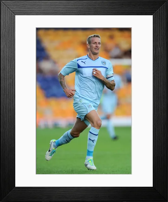 Framed Print : Carl Baker in Action: Coventry City vs Mansfield Town (July 26, 2013) Framed Print : Carl Baker in Action: Coventry City vs Mansfield Town (July 26, 2013)