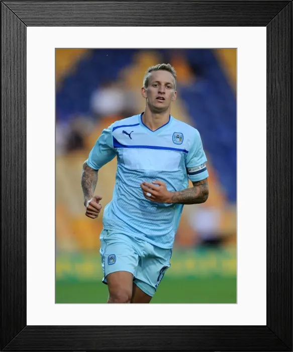 Framed Print : Carl Baker in Action for Coventry City at Mansfield Town Friendly, July 2013 Framed Print : Carl Baker in Action for Coventry City at Mansfield Town Friendly, July 2013