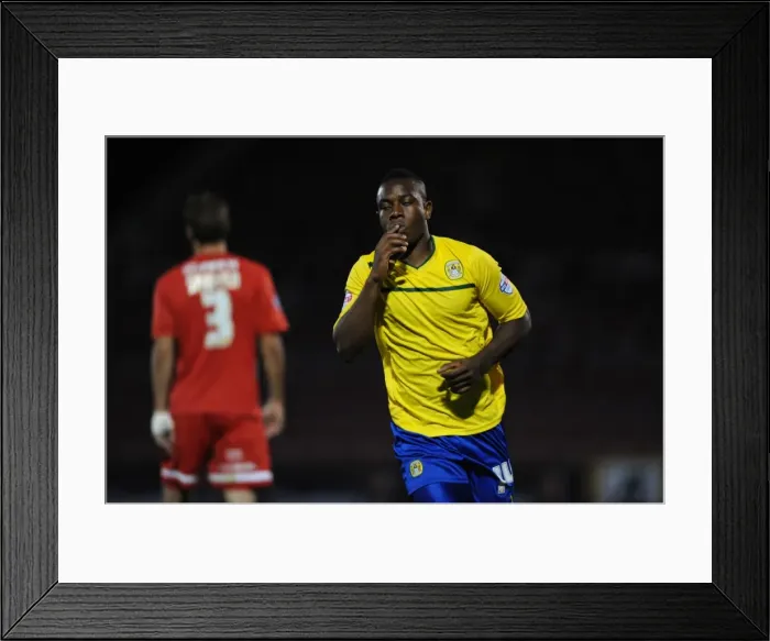 Framed Print : Frank Moussa Scores His Second Goal: Coventry City's Victory Over Leyton Orient in Capital One Cup Round 1 Framed Print : Frank Moussa Scores His Second Goal: Coventry City's Victory Over Leyton Orient in Capital One Cup Round 1