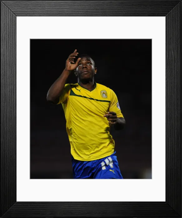 Framed Print : Frank Moussa's Stunner: Coventry City's Upset Win over Leyton Orient in Capital One Cup (August 6, 2013)