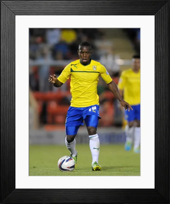 Framed Print : Franck Moussa Scores for Coventry City in Capital One Cup Match against Leyton Orient (06-08-2013)