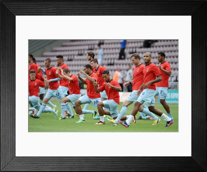 Framed Print : Coventry City FC: Pre-Match Training at Sixfields Stadium before Sky Bet League One Clash vs. Bristol City Framed Print : Coventry City FC: Pre-Match Training at Sixfields Stadium before Sky Bet League One Clash vs. Bristol City