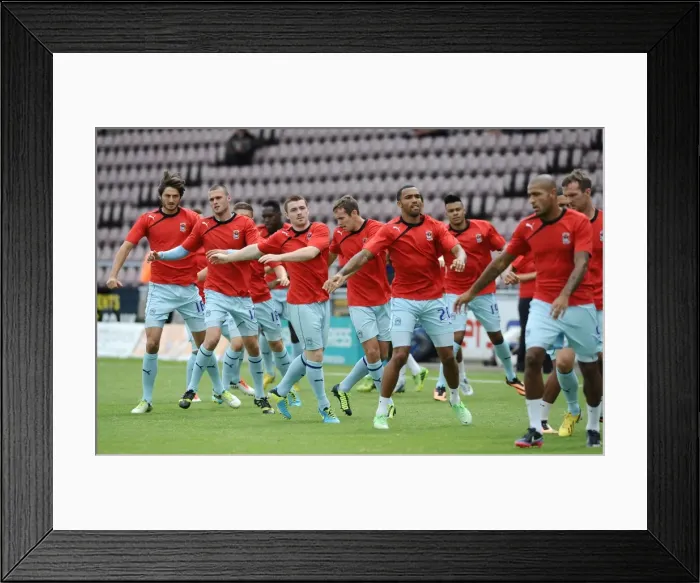 Framed Print : Coventry City FC: Pre-Match Training before Sky Bet League One Clash with Bristol City (August 11, 2013) - Sixfields Stadium Framed Print : Coventry City FC: Pre-Match Training before Sky Bet League One Clash with Bristol City (August 11, 2013) - Sixfields Stadium