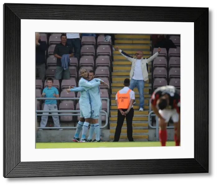 Framed Print : Coventry City: Leon Clarke and Callum Wilson Celebrate First Goal Against Preston North End (Sky Bet Championship, 2013) Framed Print : Coventry City: Leon Clarke and Callum Wilson Celebrate First Goal Against Preston North End (Sky Bet Championship, 2013)