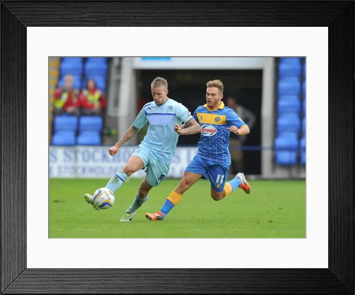 Framed Print : Sky Bet Football League One - Shrewsbury Town v Coventry - Greenhous Meadow Framed Print : Sky Bet Football League One - Shrewsbury Town v Coventry - Greenhous Meadow