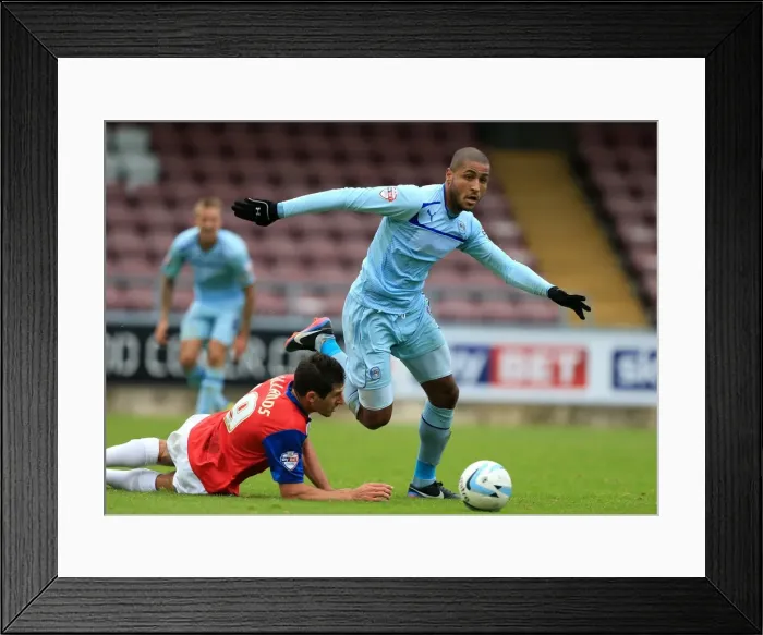 Framed Print : Battle for the Ball: Coventry City vs. Gillingham - Sky Bet League 1 Rivalry