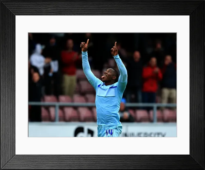 Framed Print : Franck Moussa's Thrilling Strike: Coventry City's Second Goal Against Gillingham (Sky Bet League One, September 15, 2013) Framed Print : Franck Moussa's Thrilling Strike: Coventry City's Second Goal Against Gillingham (Sky Bet League One, September 15, 2013)