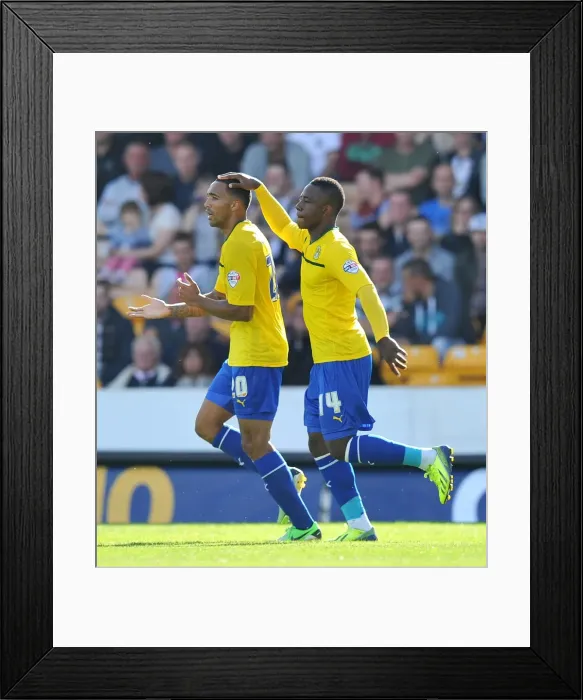 Framed Print : Coventry City: Callum Wilson Nets First Goal, Celebrated by Franck Moussa vs Port Vale (Sky Bet League One) Framed Print : Coventry City: Callum Wilson Nets First Goal, Celebrated by Franck Moussa vs Port Vale (Sky Bet League One)