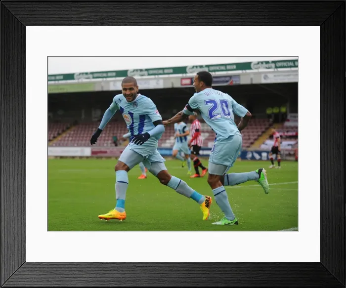 Framed Print : Leon Clarke and Callum Wilson: United in Victory - Coventry City's Opening Goal vs. Sheffield United (Sky Bet League One) Framed Print : Leon Clarke and Callum Wilson: United in Victory - Coventry City's Opening Goal vs. Sheffield United (Sky Bet League One)