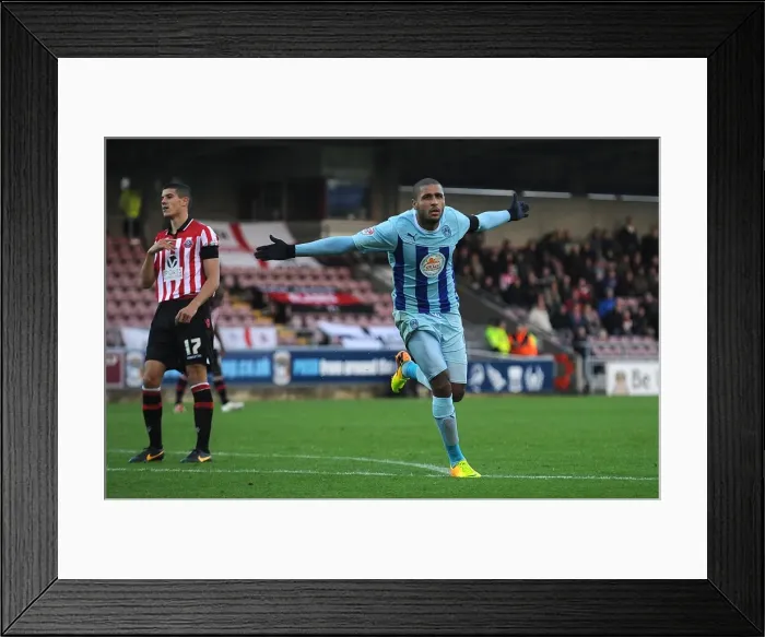 Framed Print : Leon Clarke's Double Strike: Coventry City vs Sheffield United (Sky Bet League One) Framed Print : Leon Clarke's Double Strike: Coventry City vs Sheffield United (Sky Bet League One)