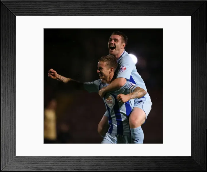 Framed Print : Coventry City: Carl Baker and John Fleck Celebrate First Goal Against Leyton Orient (Sky Bet League One, 2013) Framed Print : Coventry City: Carl Baker and John Fleck Celebrate First Goal Against Leyton Orient (Sky Bet League One, 2013)
