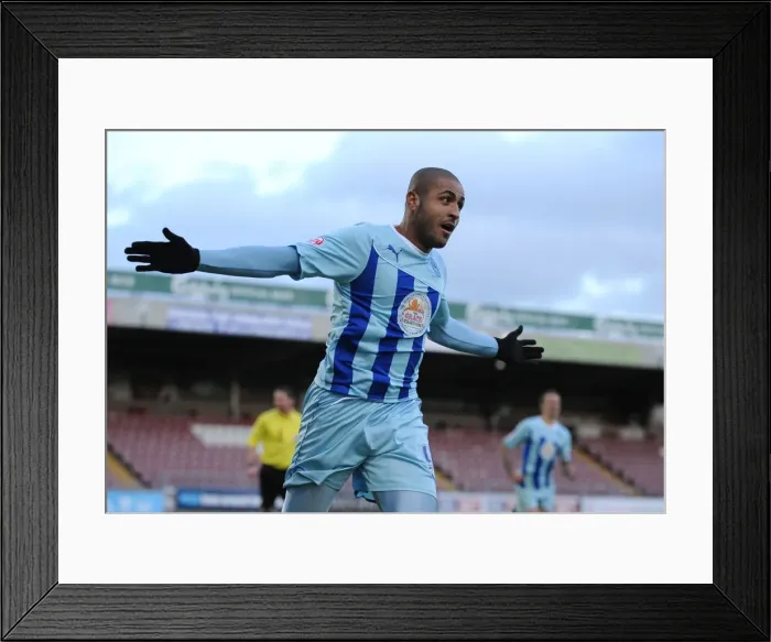 Framed Print : Coventry City's Double Delight: Second Goal Euphoria vs. Notts County (Sky Bet League One, 2013) Framed Print : Coventry City's Double Delight: Second Goal Euphoria vs. Notts County (Sky Bet League One, 2013)