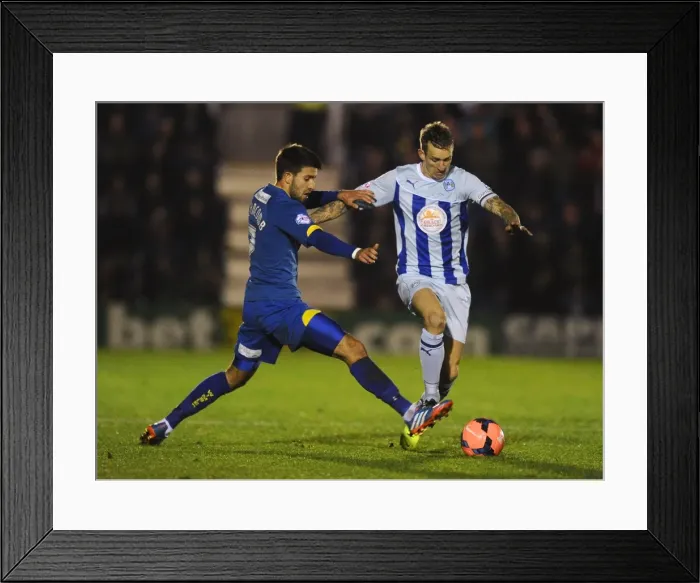 Framed Print : FA Cup Showdown: Francomb vs. Baker Clash at The Cherry Red Records Stadium - AFC Wimbledon vs. Coventry City Framed Print : FA Cup Showdown: Francomb vs. Baker Clash at The Cherry Red Records Stadium - AFC Wimbledon vs. Coventry City