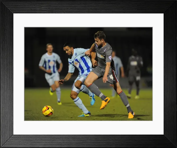 Framed Print : Battle for the Ball: Coventry City vs Rotherham United - Wilson vs Arnason in Sky Bet League One