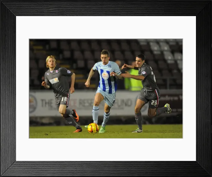 Framed Print : Intense Rivalry: Coventry City vs Rotherham United - A Battle for Possession Framed Print : Intense Rivalry: Coventry City vs Rotherham United - A Battle for Possession