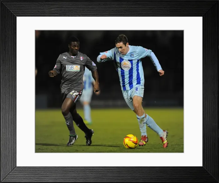 Framed Print : Clash at Sixfields: Coventry City vs Rotherham United - Blair Adams vs Kieran Agard Framed Print : Clash at Sixfields: Coventry City vs Rotherham United - Blair Adams vs Kieran Agard