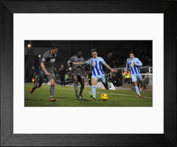 Framed Print : Carl Baker's Epic Cross: Coventry City vs Rotherham United, Sky Bet League One, Sixfields Stadium Framed Print : Carl Baker's Epic Cross: Coventry City vs Rotherham United, Sky Bet League One, Sixfields Stadium
