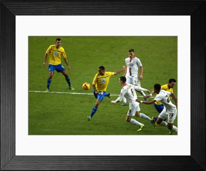Framed Print : Callum Wilson's Tense Shot Under Pressure: Coventry City vs Milton Keynes Dons (Sky Bet League One) Framed Print : Callum Wilson's Tense Shot Under Pressure: Coventry City vs Milton Keynes Dons (Sky Bet League One)