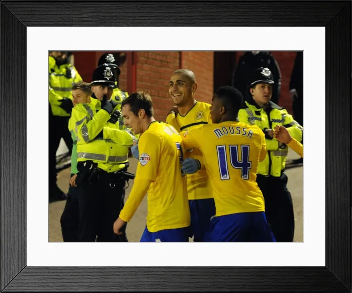 Framed Print : Leon Clarke Scores the Second Goal: Coventry City's FA Cup Upset at Barnsley's Oakwell Stadium (January 4, 2014) Framed Print : Leon Clarke Scores the Second Goal: Coventry City's FA Cup Upset at Barnsley's Oakwell Stadium (January 4, 2014)