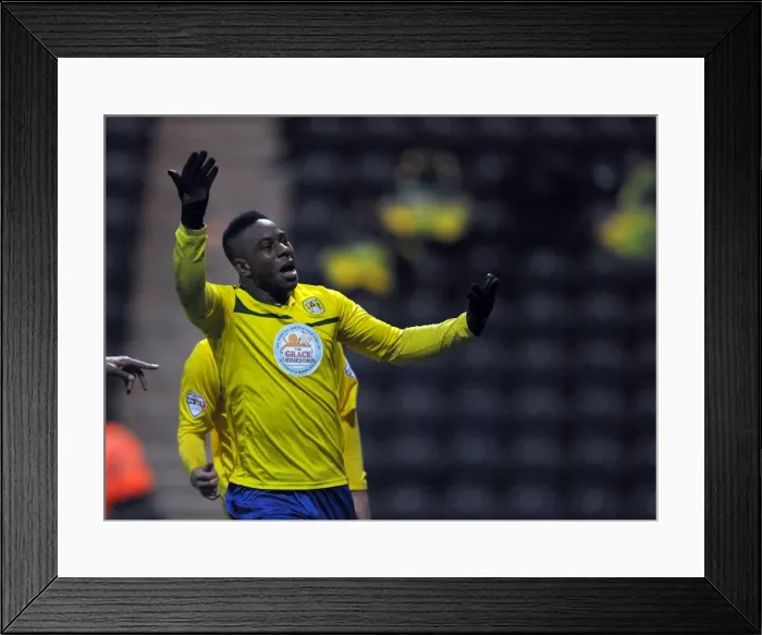 Framed Print : Franck Moussa Scores Coventry City's Equalizer Against Preston North End in Sky Bet League One Framed Print : Franck Moussa Scores Coventry City's Equalizer Against Preston North End in Sky Bet League One