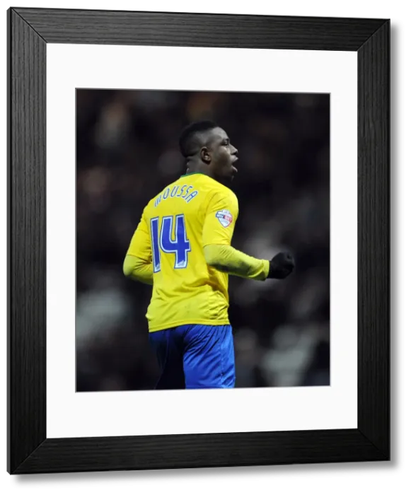 Framed Print : Franck Moussa Scores Coventry City's Equalizer Against Preston North End in Sky Bet League One Framed Print : Franck Moussa Scores Coventry City's Equalizer Against Preston North End in Sky Bet League One