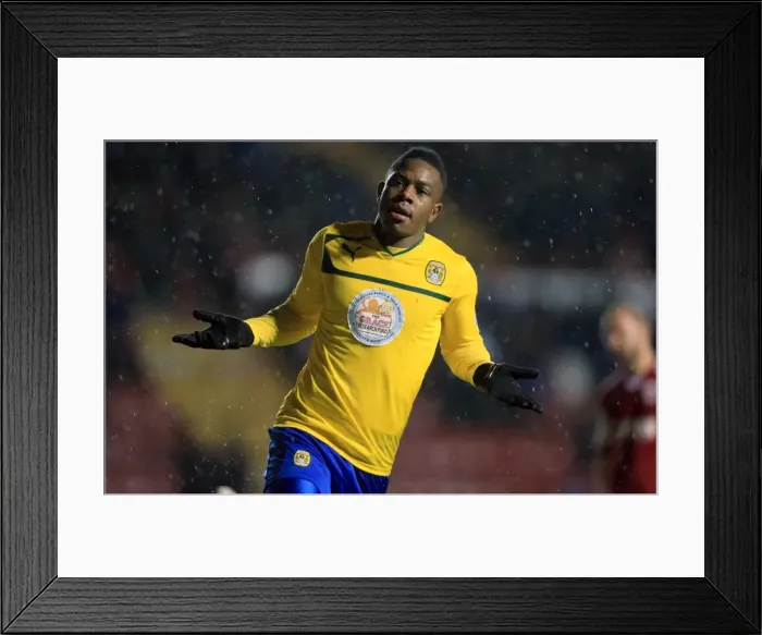 Framed Print : Franck Moussa Scores Opening Goal: Coventry City's Triumph at Ashton Gate (Sky Bet League One: Coventry City vs Bristol City, 04-02-2014) Framed Print : Franck Moussa Scores Opening Goal: Coventry City's Triumph at Ashton Gate (Sky Bet League One: Coventry City vs Bristol City, 04-02-2014)