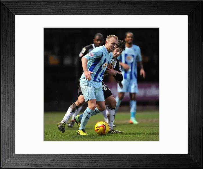 Framed Print : Battle for the Ball: McGeouch vs. Freeman in Notts County vs. Coventry City League One Clash Framed Print : Battle for the Ball: McGeouch vs. Freeman in Notts County vs. Coventry City League One Clash