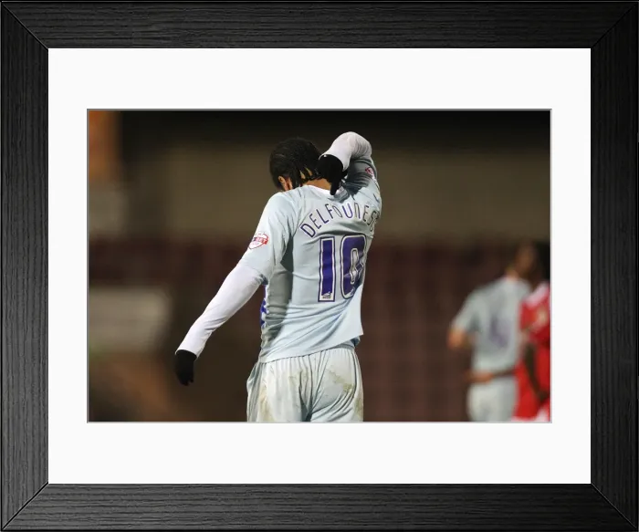 Framed Print : Coventry City's Unintended Triumph: Nathan Delfouneso's Framed Print : Coventry City's Unintended Triumph: Nathan Delfouneso's