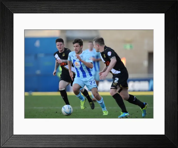 Framed Print : Battle for the Ball: Coventry City vs Port Vale Rivalry in Sky Bet League One (March 16, 2014, Sixfields Stadium) Framed Print : Battle for the Ball: Coventry City vs Port Vale Rivalry in Sky Bet League One (March 16, 2014, Sixfields Stadium)