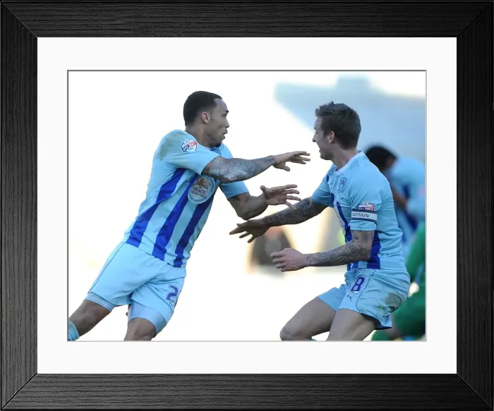 Framed Print : Coventry City: Wilson and Baker Celebrate Double Strike Against Port Vale (Sky Bet League One)