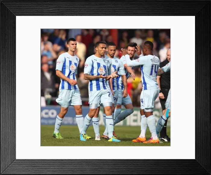 Framed Print : Coventry City's Callum Wilson Scores the Winning Goal Against Crewe Alexandra in Sky Bet League One Framed Print : Coventry City's Callum Wilson Scores the Winning Goal Against Crewe Alexandra in Sky Bet League One