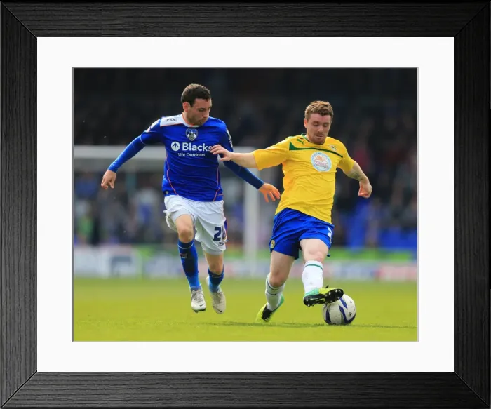 Framed Print : Intense Rivalry: David Worrall vs John Fleck Clash in Oldham Athletic vs Coventry City Football Match, Sky Bet League One (April 21, 2014) Framed Print : Intense Rivalry: David Worrall vs John Fleck Clash in Oldham Athletic vs Coventry City Football Match, Sky Bet League One (April 21, 2014)