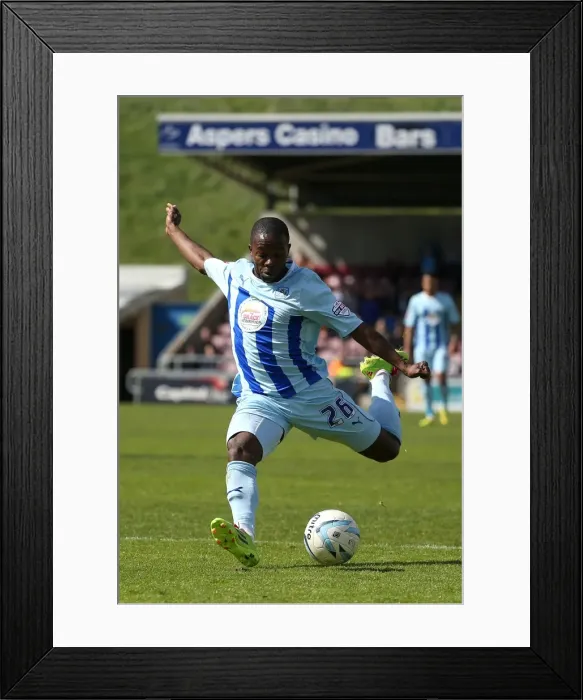 Framed Print : Mark Marshall's Determined Shot: Coventry City vs. Wolverhampton Wanderers in Sky Bet League One (Sixfields Stadium) Framed Print : Mark Marshall's Determined Shot: Coventry City vs. Wolverhampton Wanderers in Sky Bet League One (Sixfields Stadium)