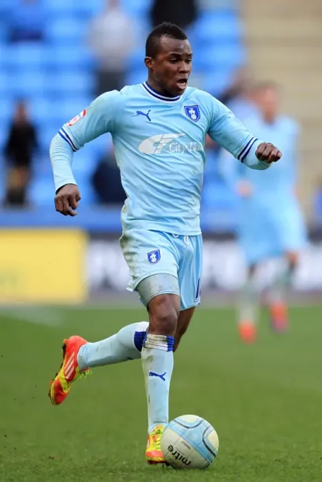 Framed Print : Alex Nimely Scores: Coventry City vs Barnsley, Npower Championship (25-02-2012) Framed Print : Alex Nimely Scores: Coventry City vs Barnsley, Npower Championship (25-02-2012)