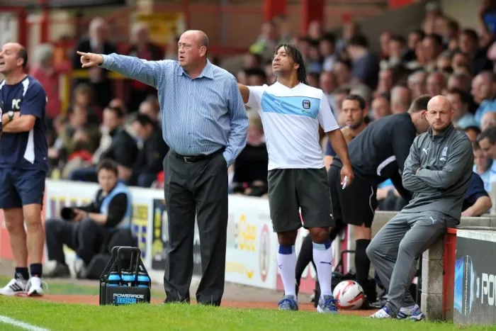 Framed Print : Andy Thorn and Richard Shaw Giving Instructions: Coventry City's Pre-Season Preparation at Accrington Stanley's Crown Ground Framed Print : Andy Thorn and Richard Shaw Giving Instructions: Coventry City's Pre-Season Preparation at Accrington Stanley's Crown Ground