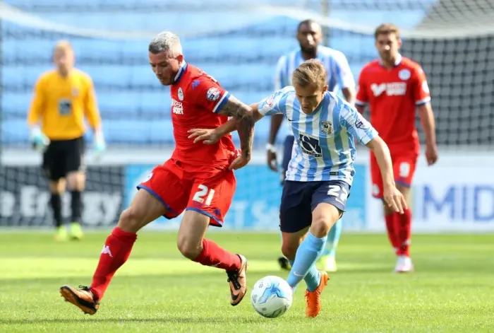 Framed Print : Battle for the Ball: Coventry City vs. Wigan Athletic in Sky Bet League One