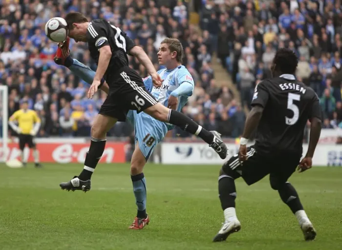 Framed Print : Battle for the Ball: Henderson vs. Terry - Coventry City vs. Chelsea FA Cup Sixth Round, Ricoh Arena