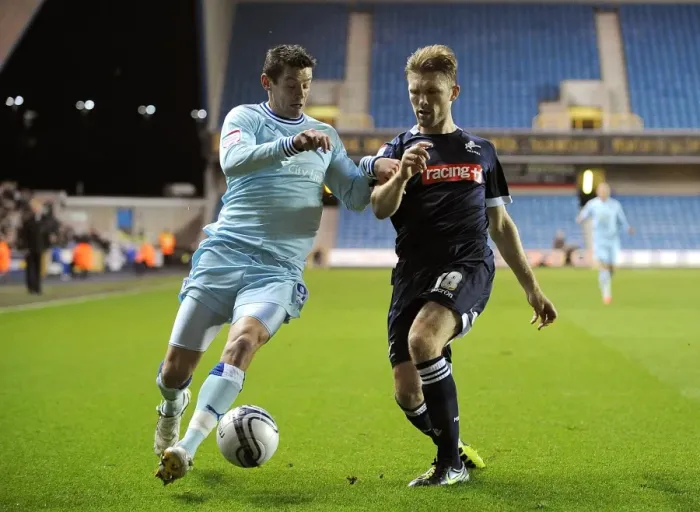 Framed Print : Battle for the Ball: Jutkiewicz vs. Ward - Coventry City vs. Millwall in Npower Championship Framed Print : Battle for the Ball: Jutkiewicz vs. Ward - Coventry City vs. Millwall in Npower Championship