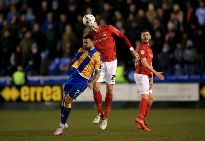 Framed Print : Battle for the Ball: Martin vs. Vassell - Coventry vs. Shrewsbury in Sky Bet League One Framed Print : Battle for the Ball: Martin vs. Vassell - Coventry vs. Shrewsbury in Sky Bet League One