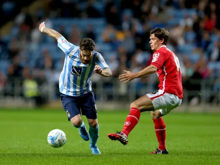Framed Print : Battle for the Ball: Vincelot vs. Bingham - Coventry City vs. Crewe Alexandra in Sky Bet League One Framed Print : Battle for the Ball: Vincelot vs. Bingham - Coventry City vs. Crewe Alexandra in Sky Bet League One
